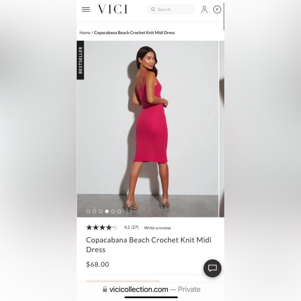 Vici Copacabana Beach Crochet Knit Midi Dress